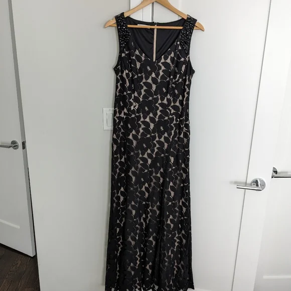 London Times | Dresses | London Times Long Black Lace Dress Size 12 |  Poshmark